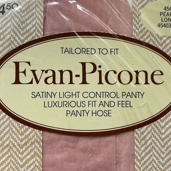Evan-Picone Luxurious Fit Satin Light Control Panty Hose Pearl Long 45403765 - Picture 3 of 6